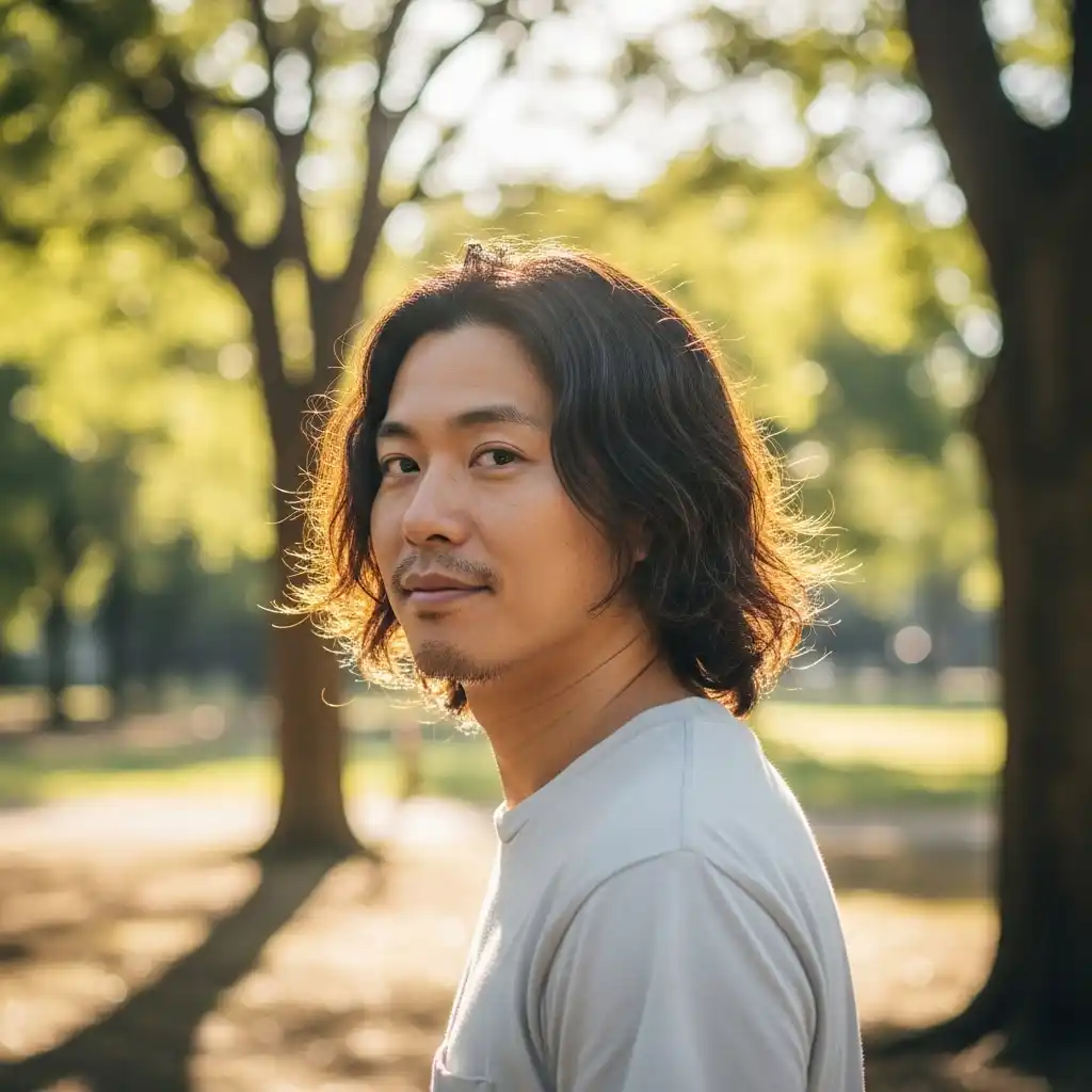 36 Stylish Shoulder-Length Hair Ideas for Men: Elevate Your Look 9 Shoulder Length Hair with Natural Flow