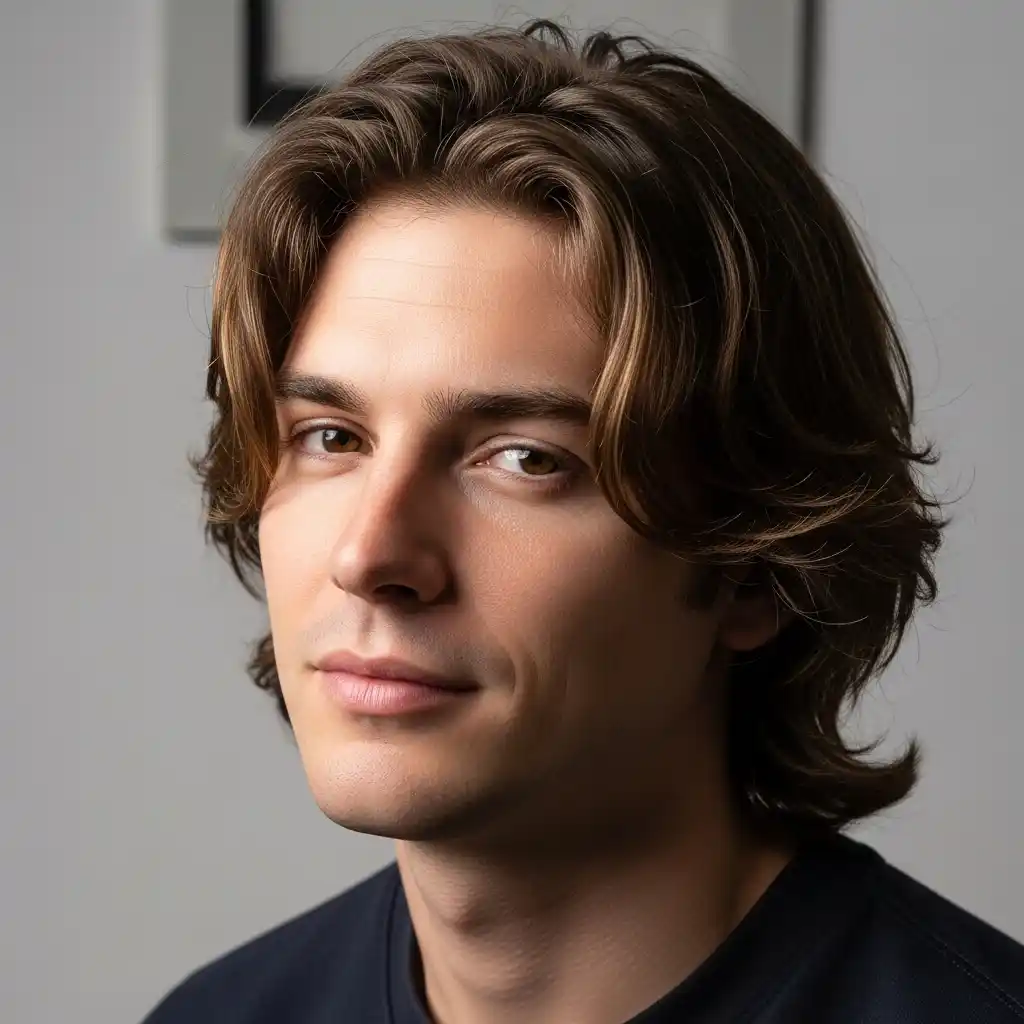36 Stylish Shoulder-Length Hair Ideas for Men: Elevate Your Look 17 Shoulder Length Hair with Natural Volume