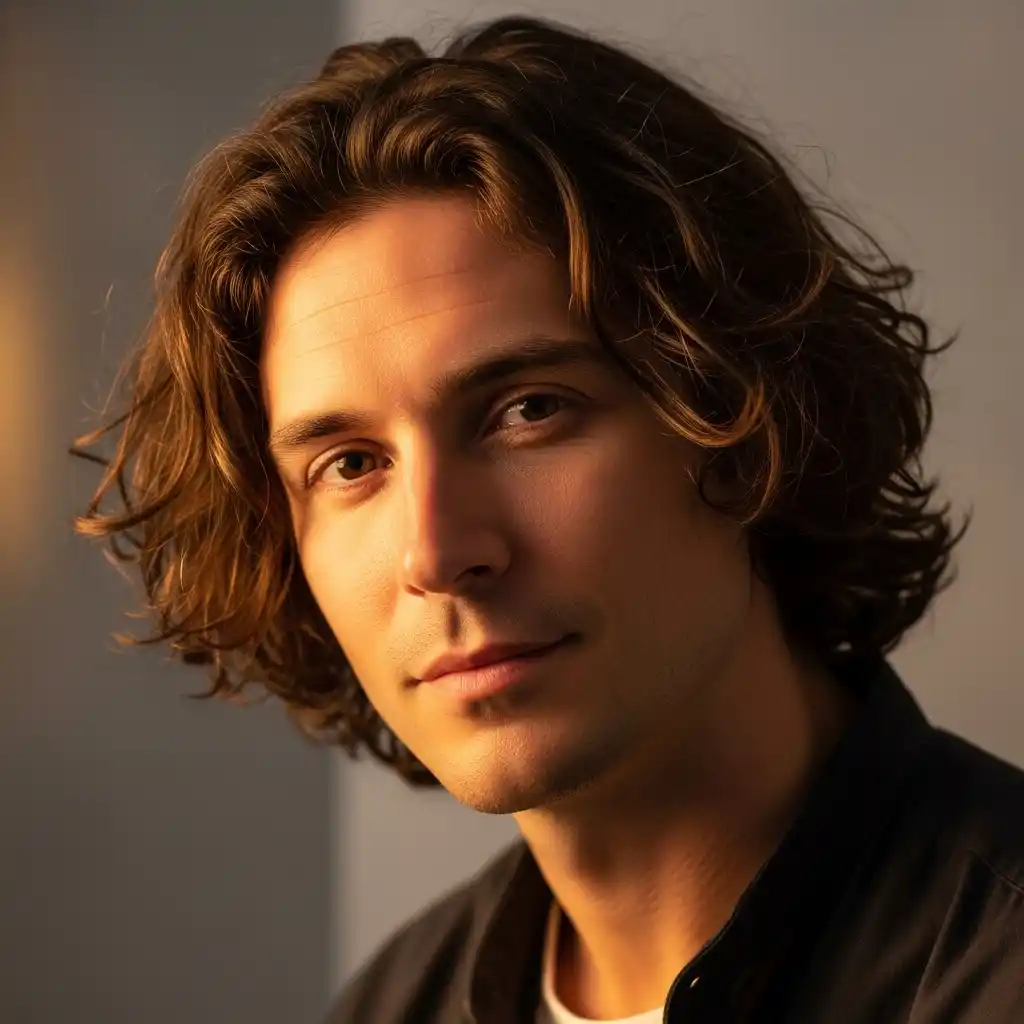 36 Stylish Shoulder-Length Hair Ideas for Men: Elevate Your Look 21 Shoulder Length Hair with Slight Curl Pattern