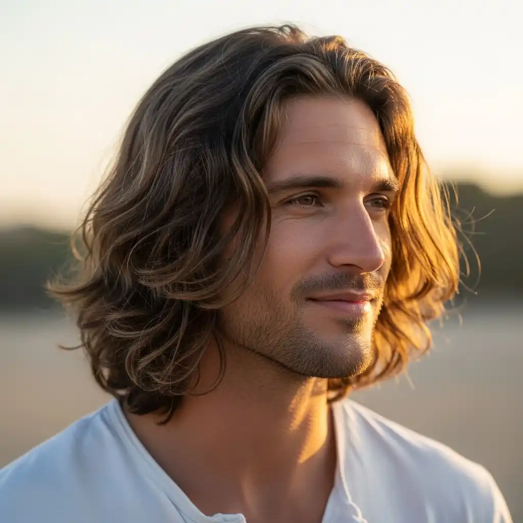 36 Stylish Shoulder-Length Hair Ideas for Men: Elevate Your Look 2 Shoulder Length Wavy Hair