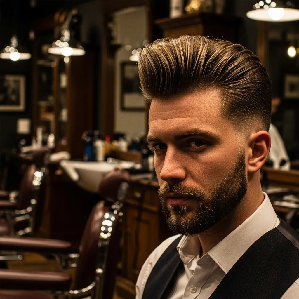 23 Bold Pompadour Hairstyles for a Confident Look 10 Slick Pompadour taper fade hairstyles
