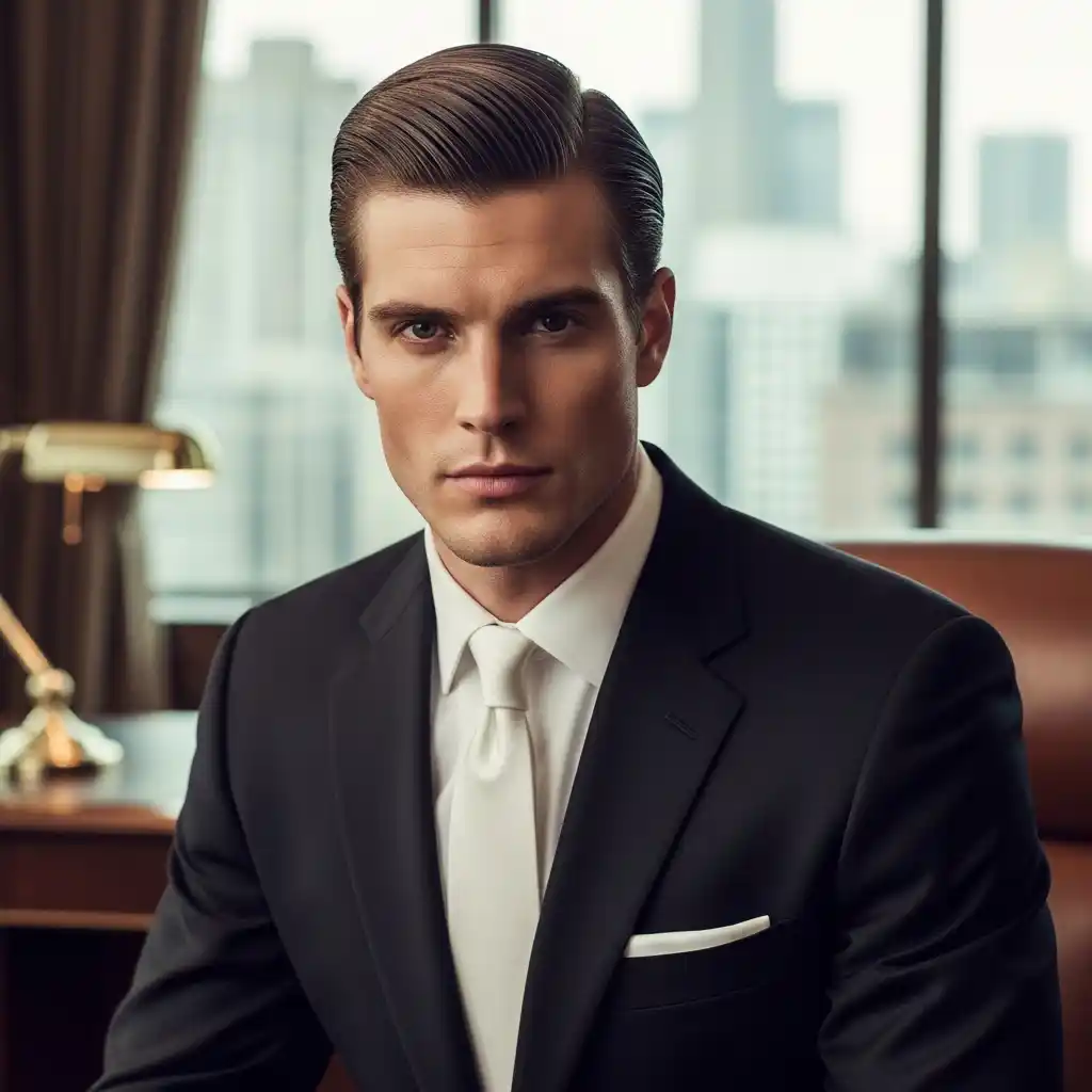 29 Slicked-Back Hairstyles for Men: Elevate Your Look with Classic and Modern Styles 18 Slicked Back Business Hairstyle