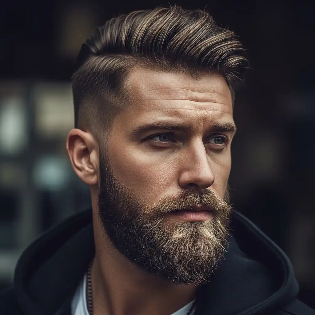 29 Slicked-Back Hairstyles for Men: Elevate Your Look with Classic and Modern Styles 28 Slicked Back Hair with Beard Fade