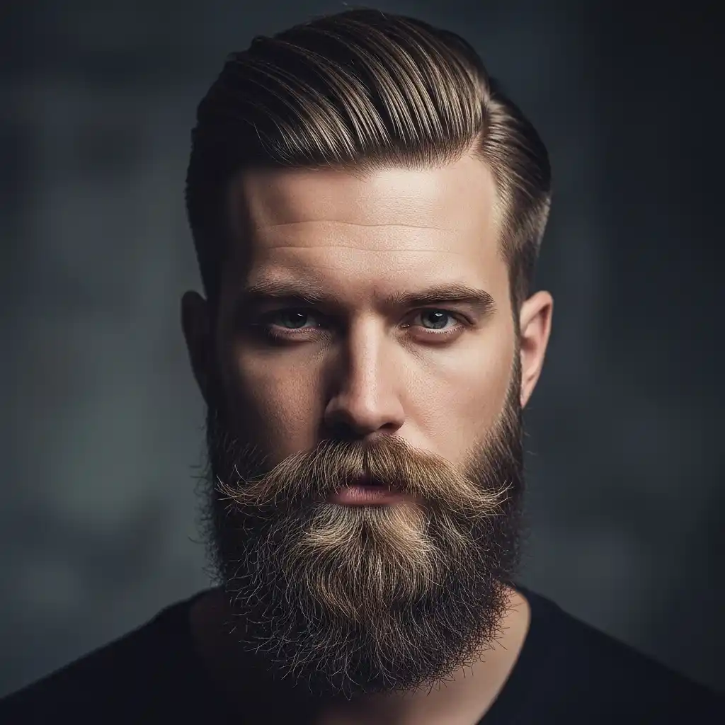 29 Slicked-Back Hairstyles for Men: Elevate Your Look with Classic and Modern Styles 8 Slicked Back Hair with Beard