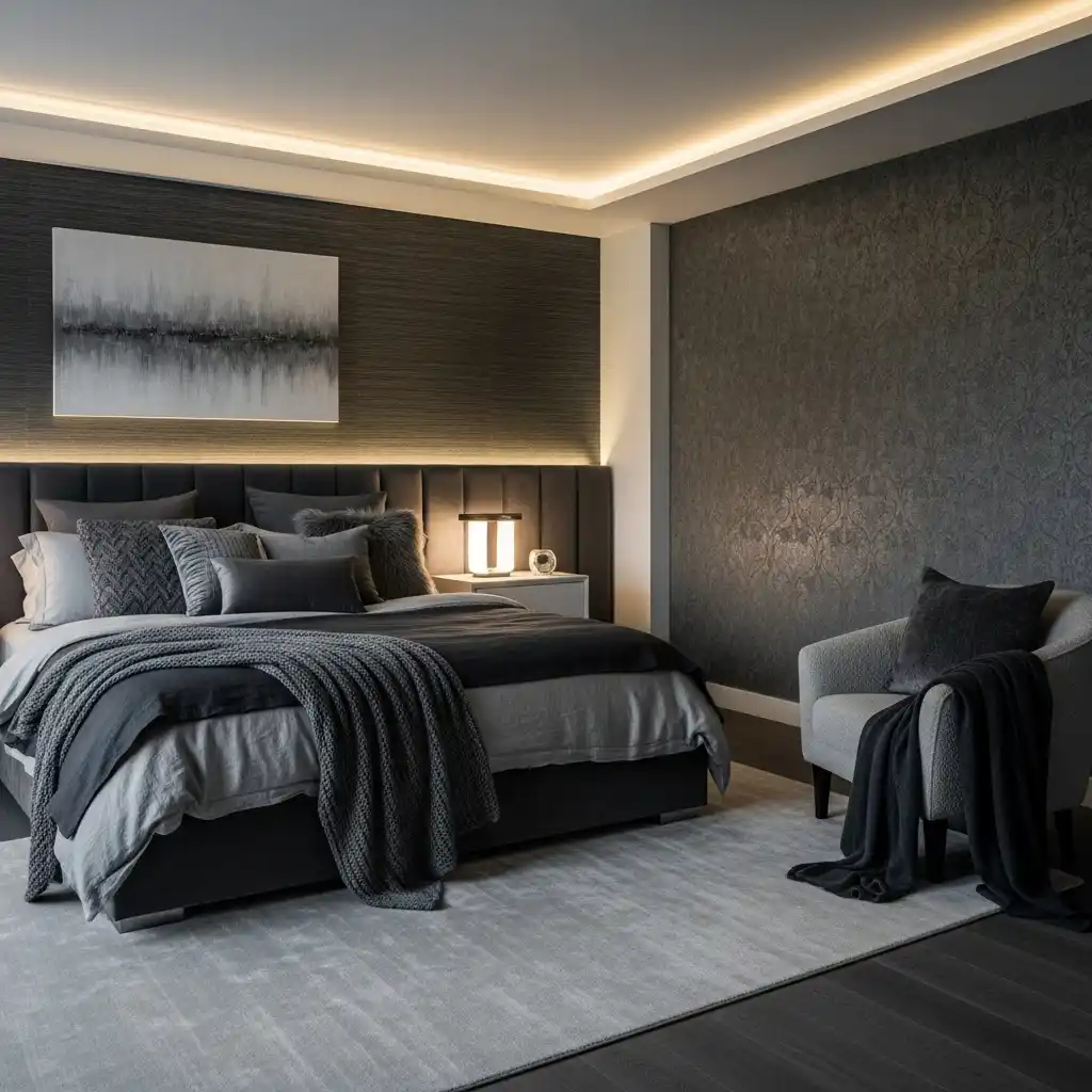 24 Moody Bedroom Inspirations for a Dramatic Look 7 Smoky Gray Sophistication