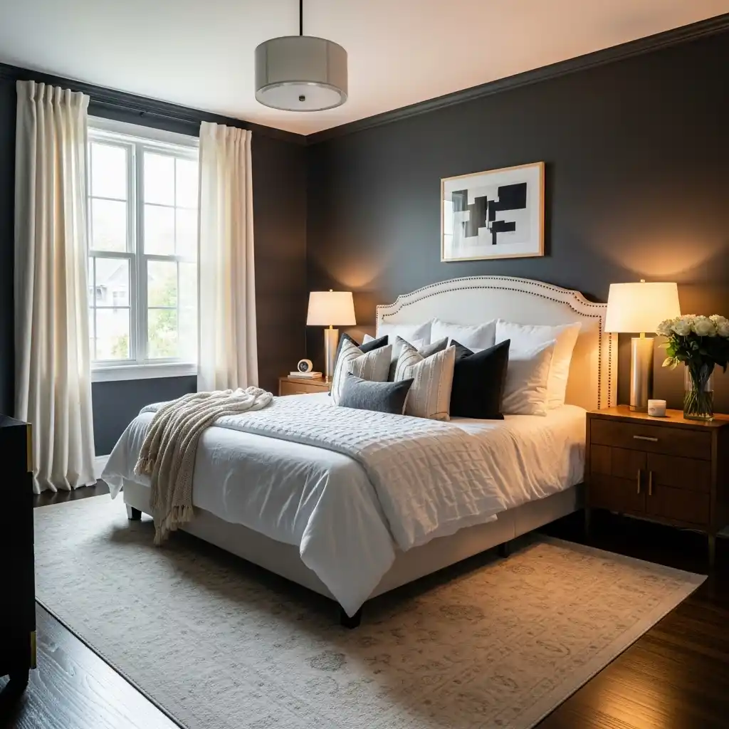 24 Moody Bedroom Inspirations for a Dramatic Look 9 Soft Black Romantic Glow