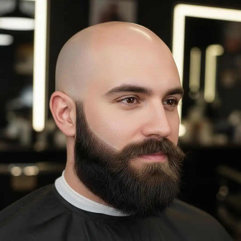 46 Bold Beard Styles to Complement Your Bald Look: A Comprehensive Style Guide 5 Thick Beard Fade for Bald Men