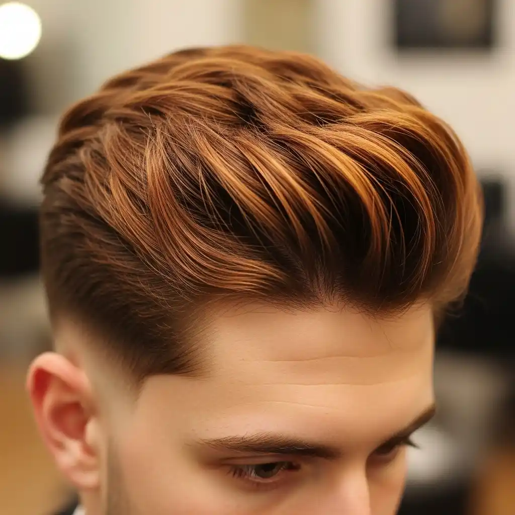 34 Trendy Hair Color Ideas for Men: Stand Out with Highlights 22 Warm Cinnamon Highlights