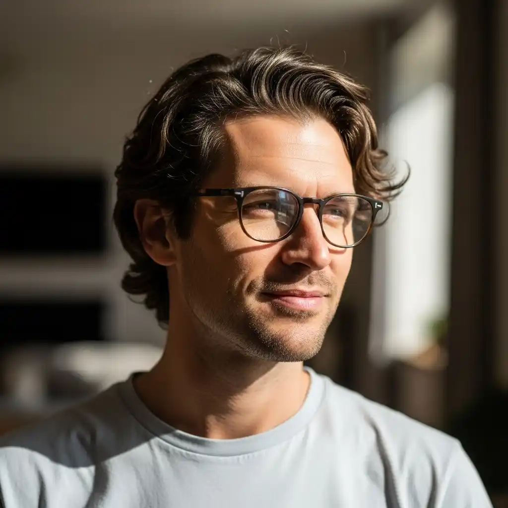 35 Stunning Hairstyles for Men with Glasses: Discover Your Signature Look 13 Wavy Medium Cut with Glasses