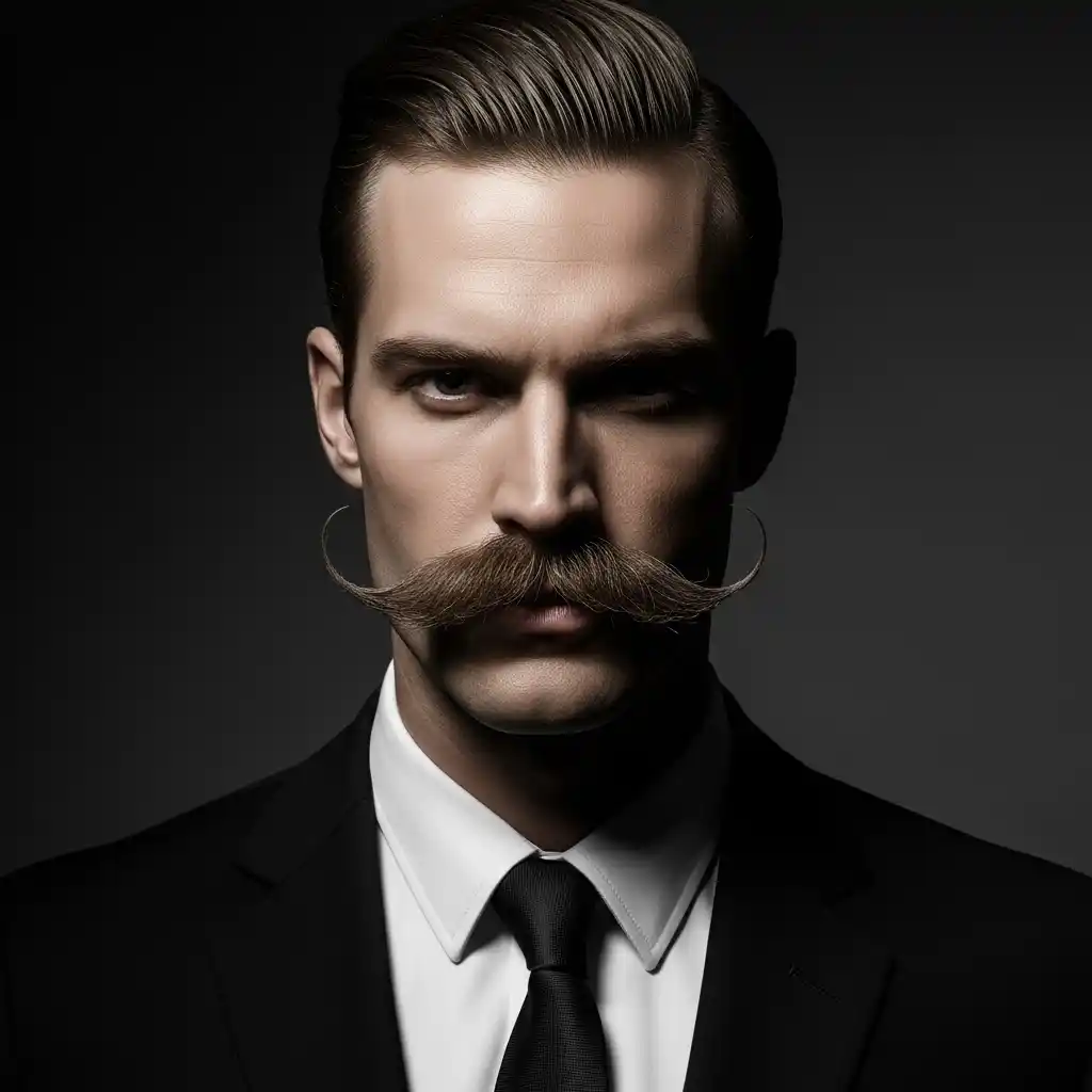 19 Wild Horseshoe Mustache Styles You Gotta See to Believe 11 Clean Shaved Contrast Horseshoe