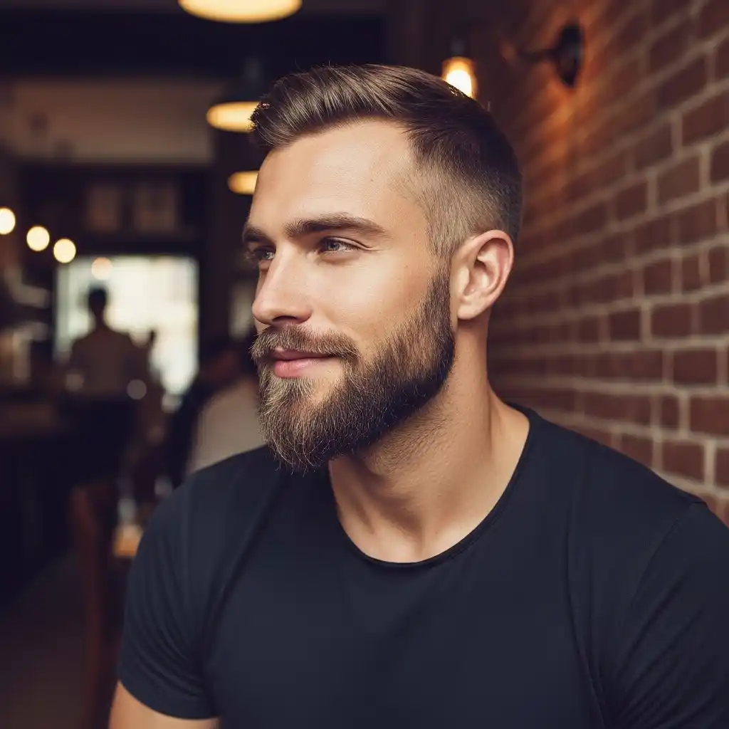 14 Ducktail Beard Styles for Men That Will Seriously Upgrade Your Look 6 Ducktail with Fade and Stubble