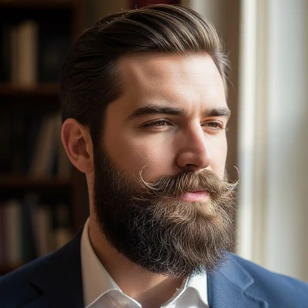 14 Ducktail Beard Styles for Men That Will Seriously Upgrade Your Look 5 Ducktail with Mustache