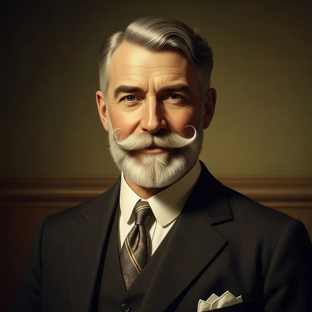 16 Iconic Grey Beard Styles for 2026 5 Grey Beard with Defined Mustache