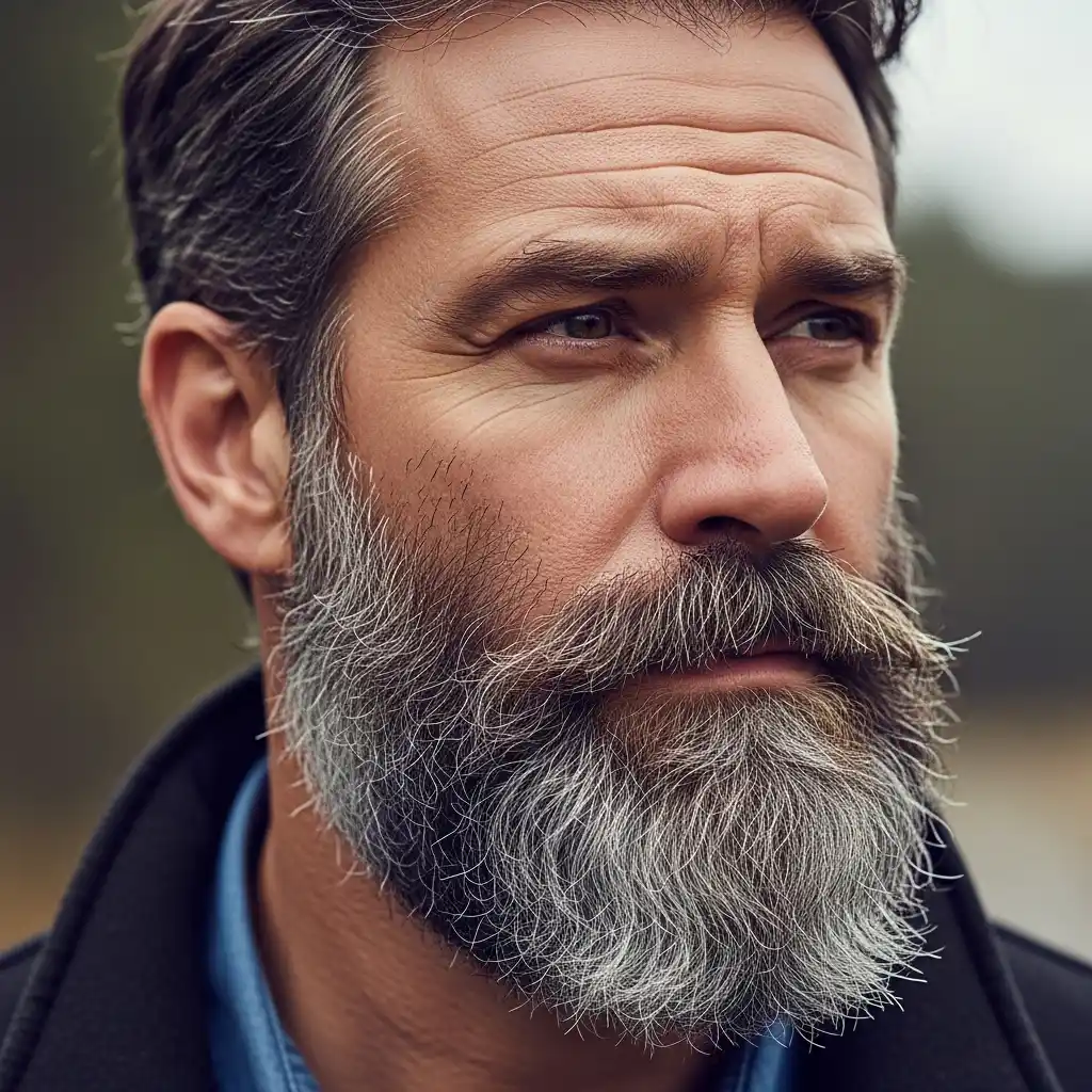 16 Iconic Grey Beard Styles for 2026 11 Grey Beard with Textured Finish