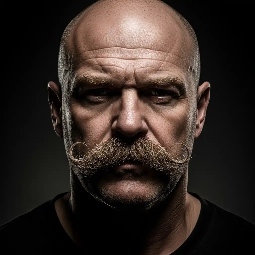19 Wild Horseshoe Mustache Styles You Gotta See to Believe 16 Horseshoe with Bald Head