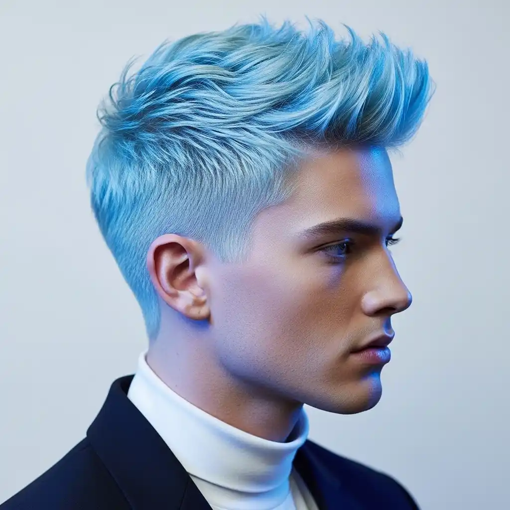 Spring Hair Color Ideas for Men 2026: 18 Bold, Fresh & Unique Looks to Try 7 Icy Blue Tint