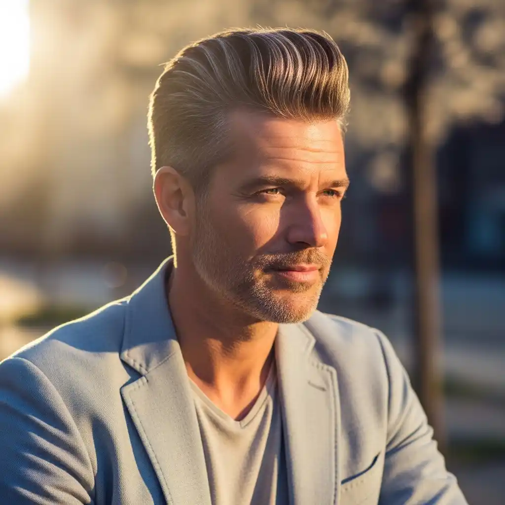 30 Fresh Spring Haircut Ideas for Men Over 40 6 Pompadour