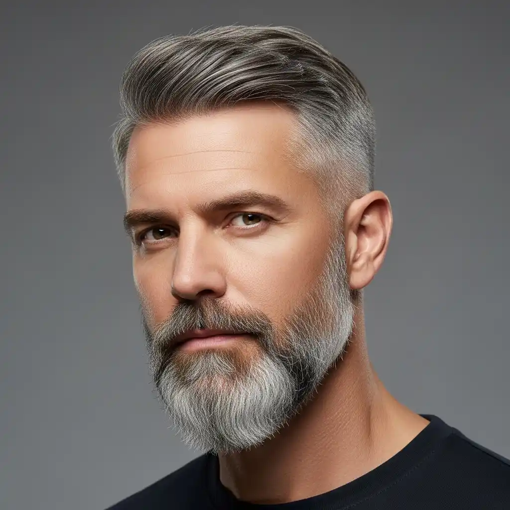 16 Iconic Grey Beard Styles for 2026 10 Tapered Grey Beard
