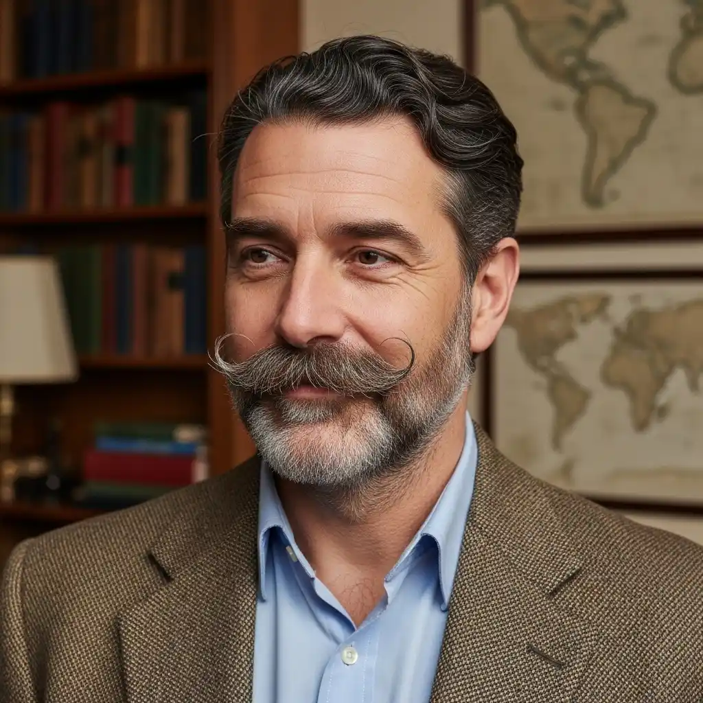 25 Trendy Mustache Styles for Men in 2026 4 The Horseshoe Beard Combo