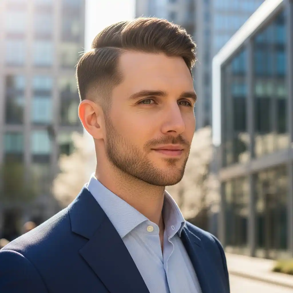 24 Timeless Men’s Haircuts for Spring 2026: Classic Styles That Never Fail 20 The Mid Fade with Side Part