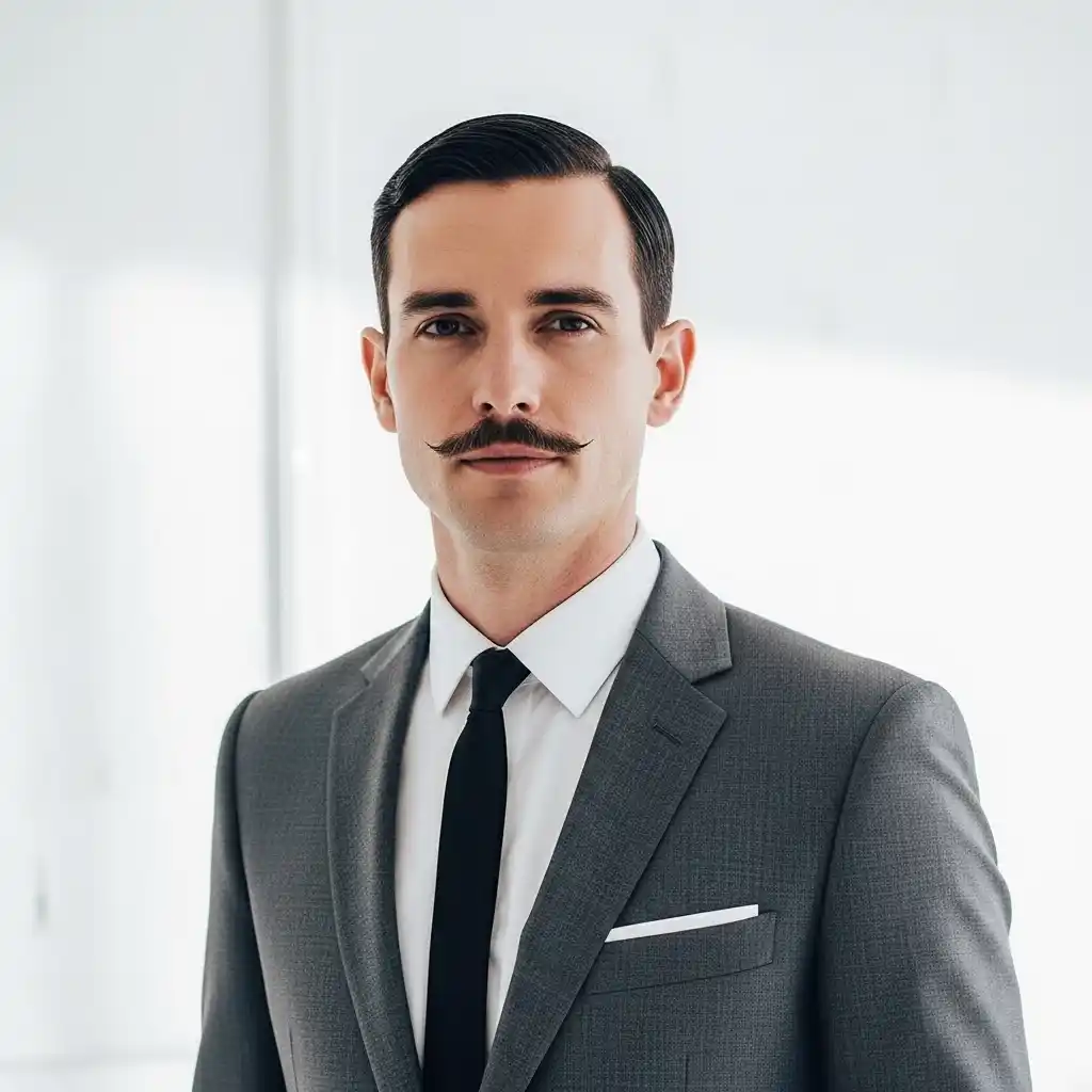 25 Trendy Mustache Styles for Men in 2026 16 The Petite Pencil