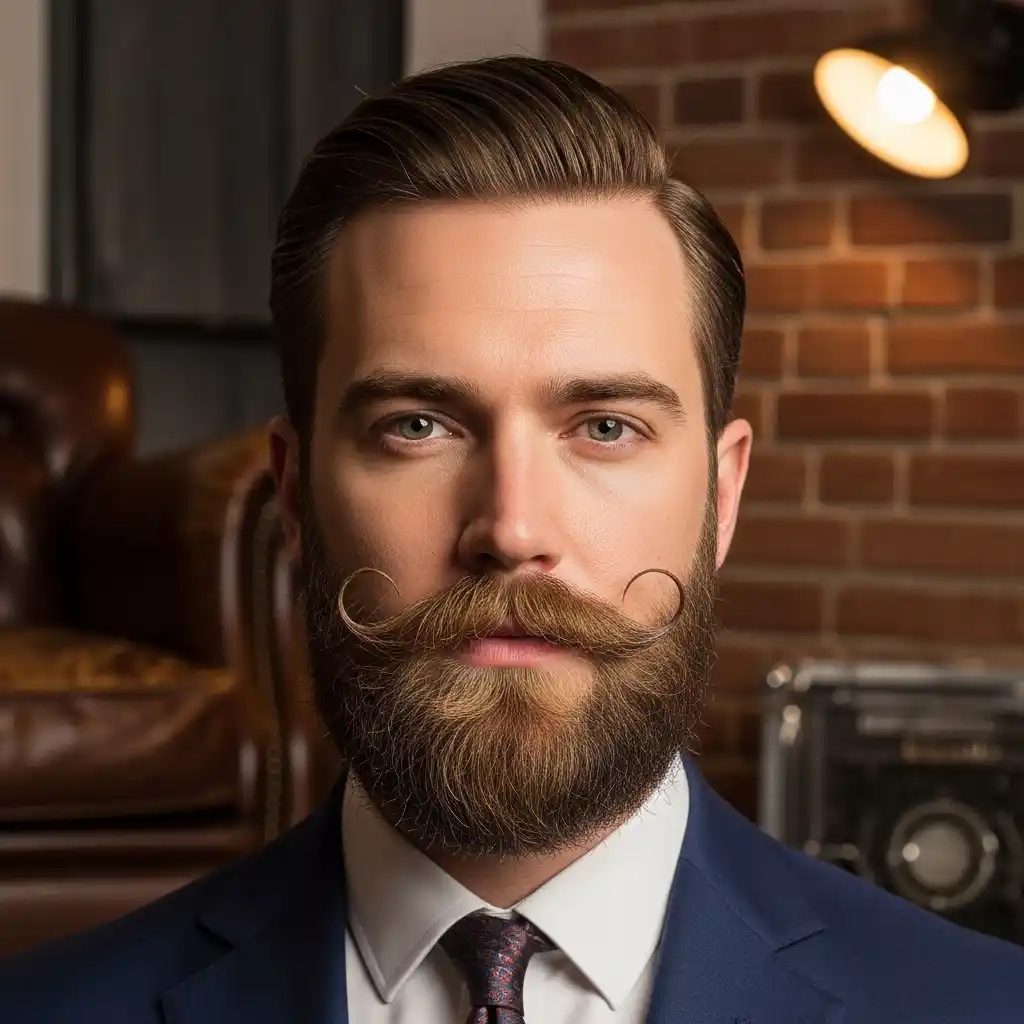 25 Trendy Mustache Styles for Men in 2026 2 Van Dyke with Handlebar Mustache