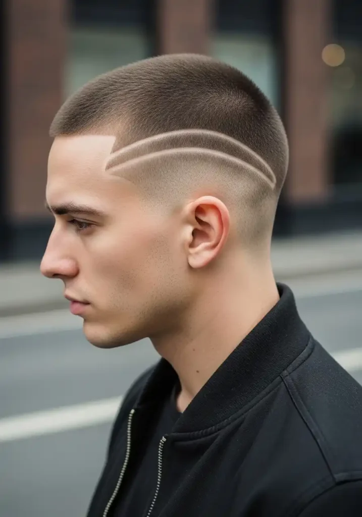 17 Stylish Buzzcut Ideas for Men 9 The Buzzcut with Surgical Line Design