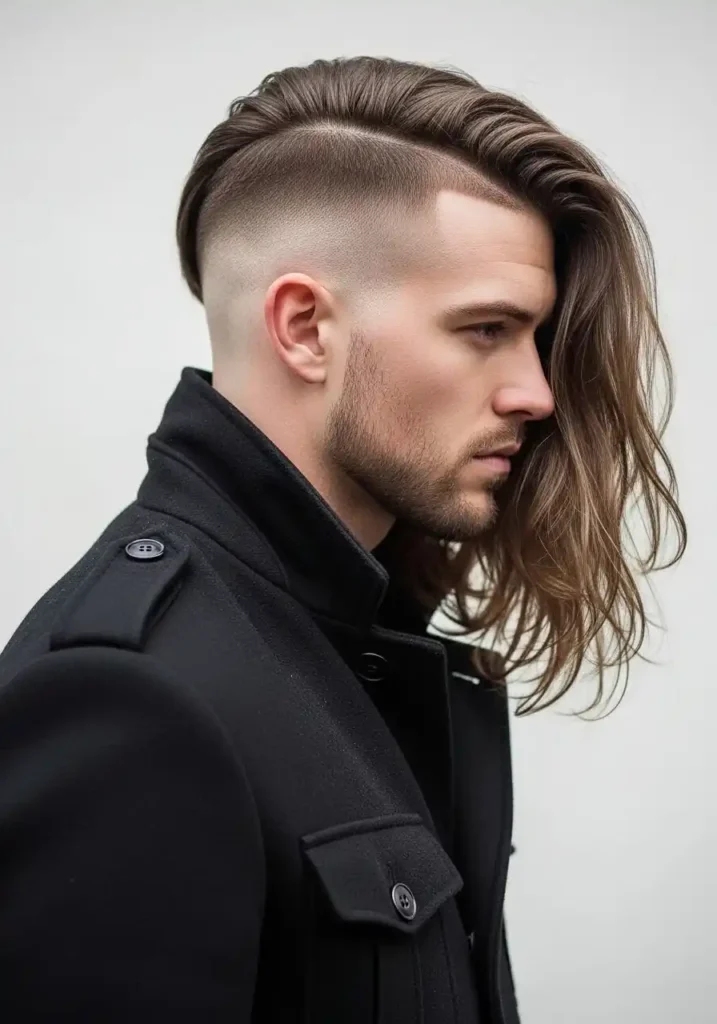 18 Trendsetting Winter Long Hairstyles for Men 8 The Long Undercut for Winter Contrast
